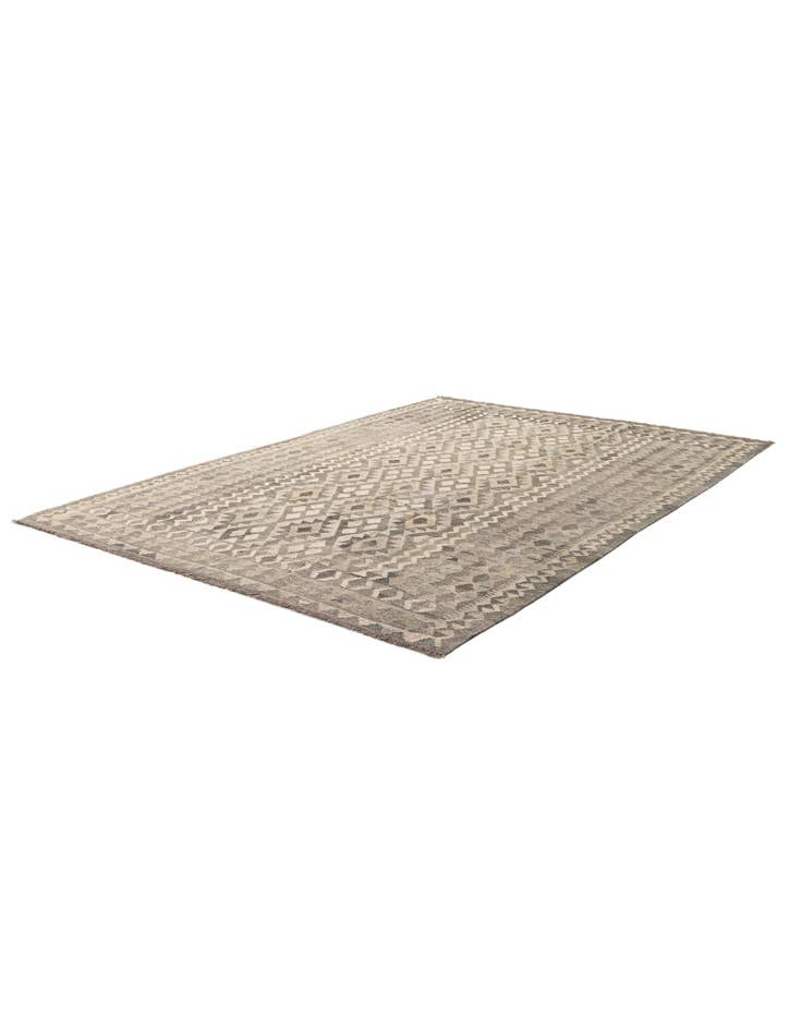 Detail image of  6' 8 x 9' 8  Hand Woven Kilim Maymana Wool Rug