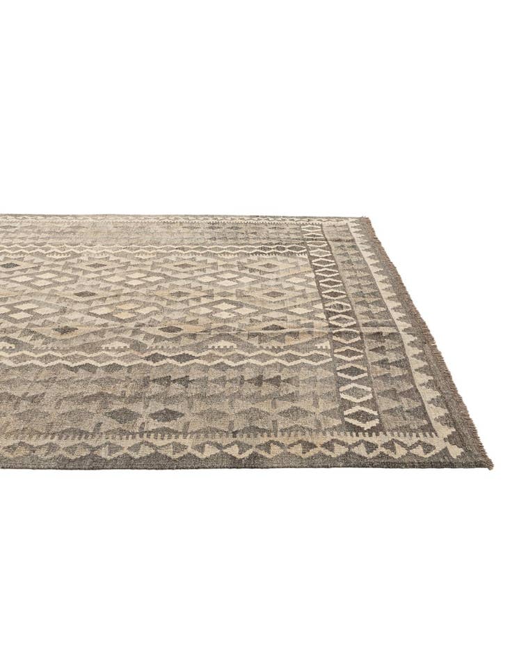 Detail image of  6' 8 x 9' 8  Hand Woven Kilim Maymana Wool Rug