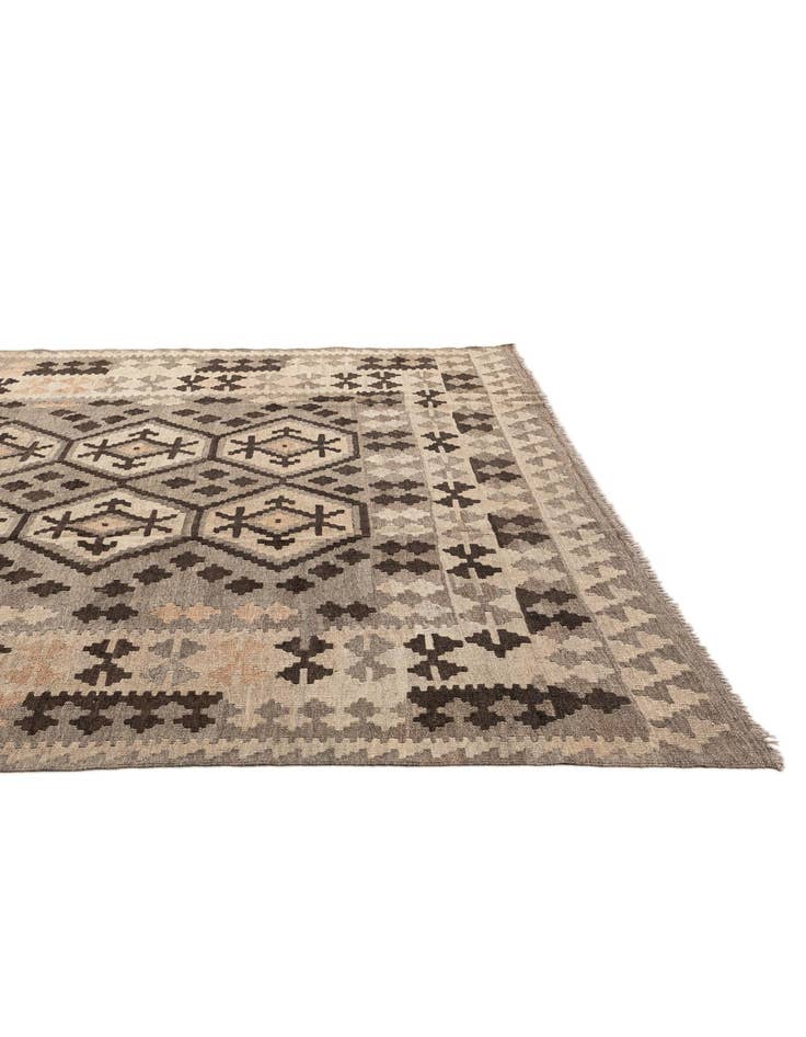 Detail image of  6' 11 x 9' 5  Hand Woven Kilim Maymana Wool Rug