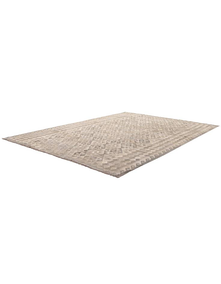 Detail image of  6' 11 x 9' 9  Hand Woven Kilim Maymana Wool Rug