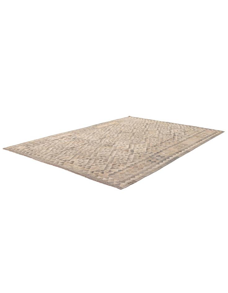 Detail image of  6' 7 x 9' 7  Hand Woven Kilim Maymana Wool Rug