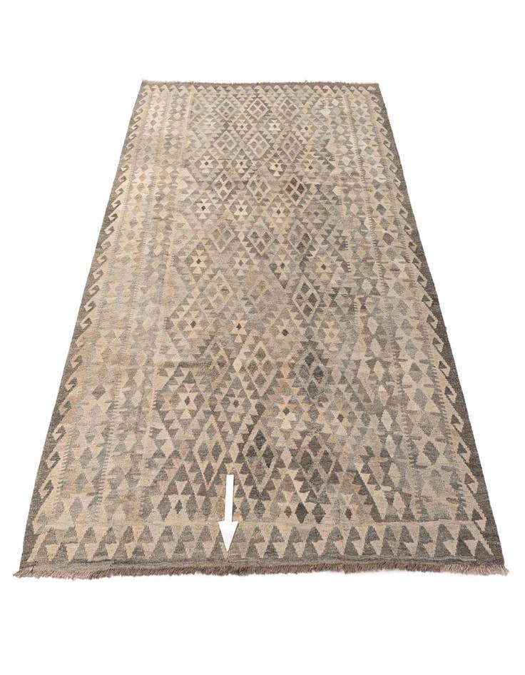 Detail image of  6' 11 x 9' 9  Hand Woven Kilim Maymana Wool Rug