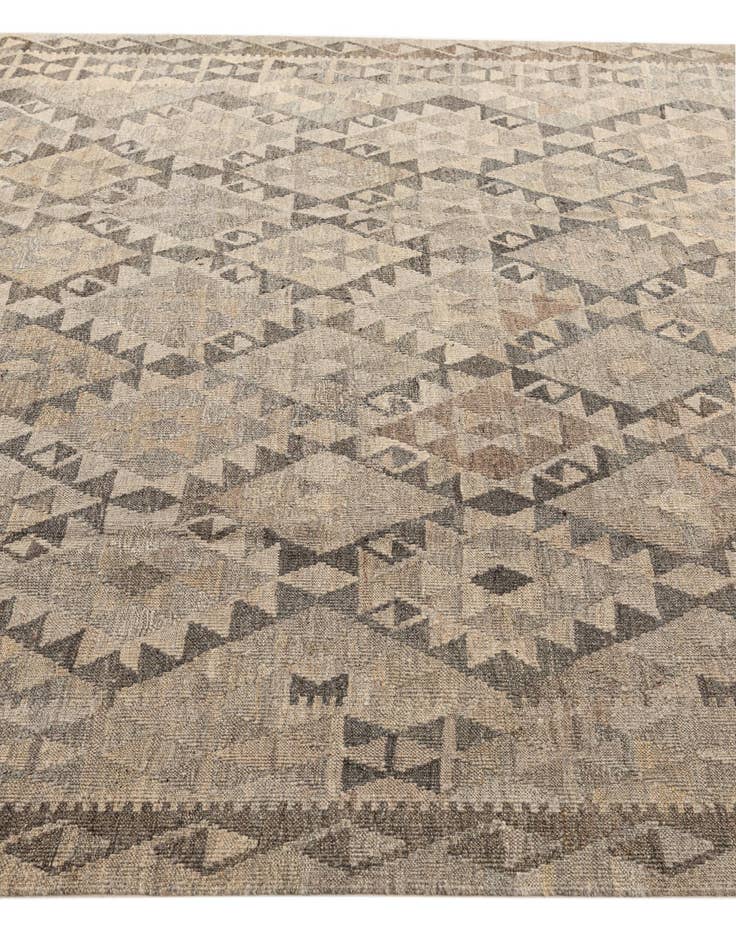 Detail image of  6' 9 x 10'  Hand Woven Kilim Maymana Wool Rug