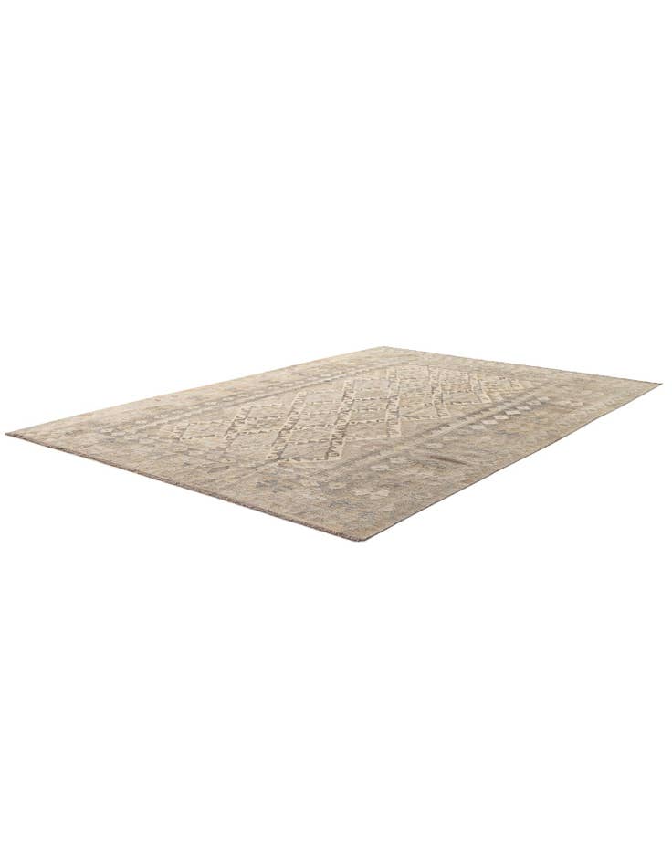 Detail image of  6' 11 x 9' 9  Hand Woven Kilim Maymana Wool Rug