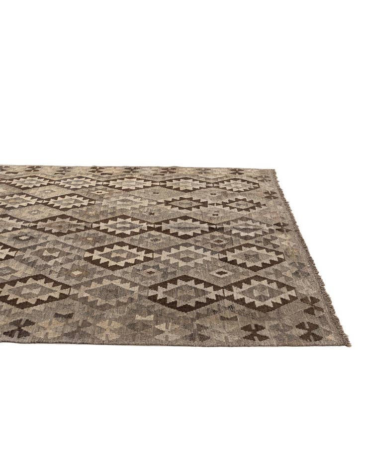 Detail image of  6' 9 x 9' 9  Hand Woven Kilim Maymana Wool Rug