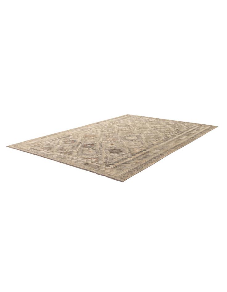 Detail image of  6' 9 x 9' 9  Hand Woven Kilim Maymana Wool Rug