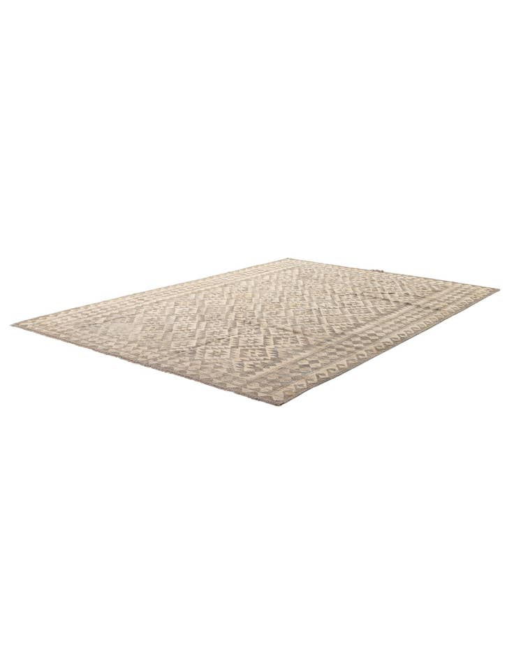 Detail image of  6' 10 x 9' 9  Hand Woven Kilim Maymana Wool Rug