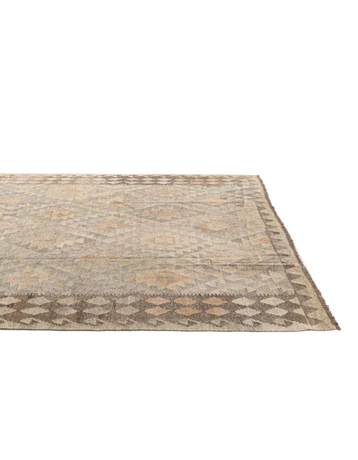 Detail image of  7' 1 x 9' 11  Hand Woven Kilim Maymana Wool Rug