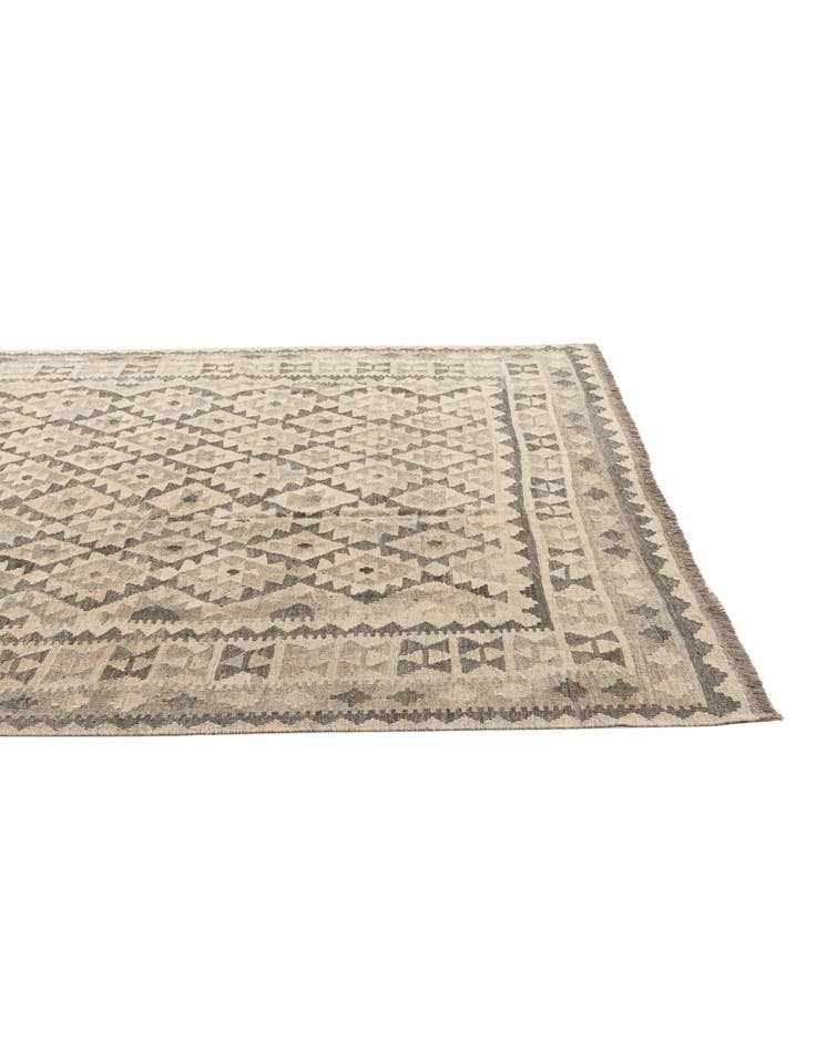 Detail image of  6' 11 x 9' 11  Hand Woven Kilim Maymana Wool Rug