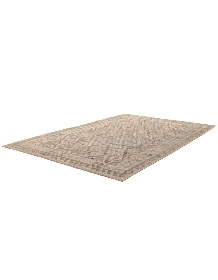 Detail image of  6' 10 x 10'  Hand Woven Kilim Maymana Wool Rug