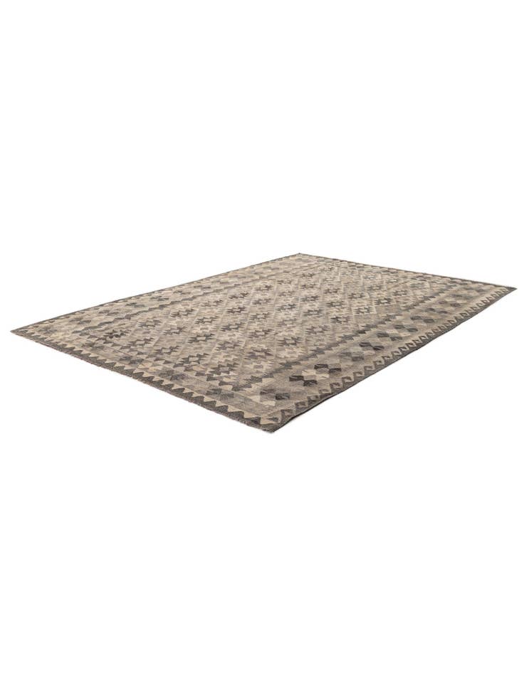 Detail image of  6' 10 x 9' 10  Hand Woven Kilim Maymana Wool Rug