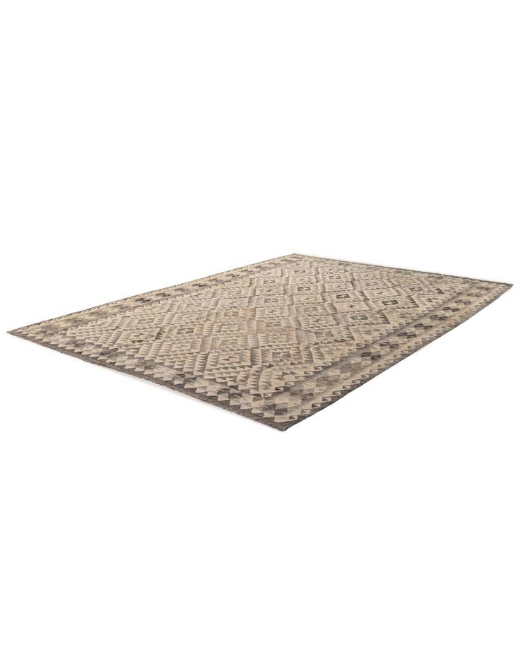 Detail image of  6' 11 x 9' 10  Hand Woven Kilim Maymana Wool Rug