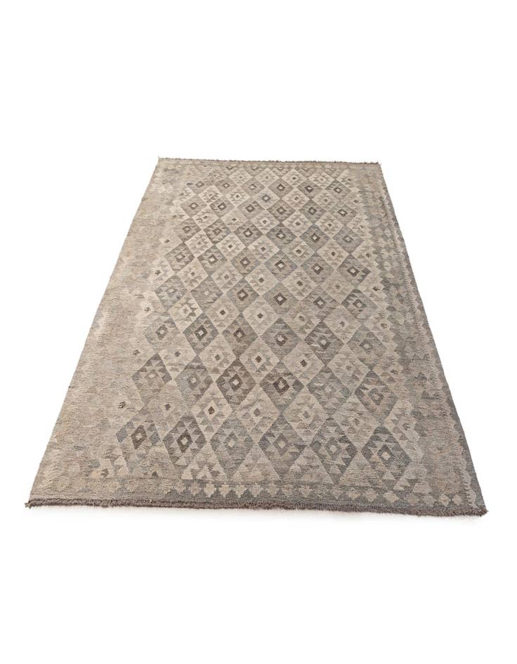 Detail image of  7' 1 x 9' 9  Hand Woven Kilim Maymana Wool Rug