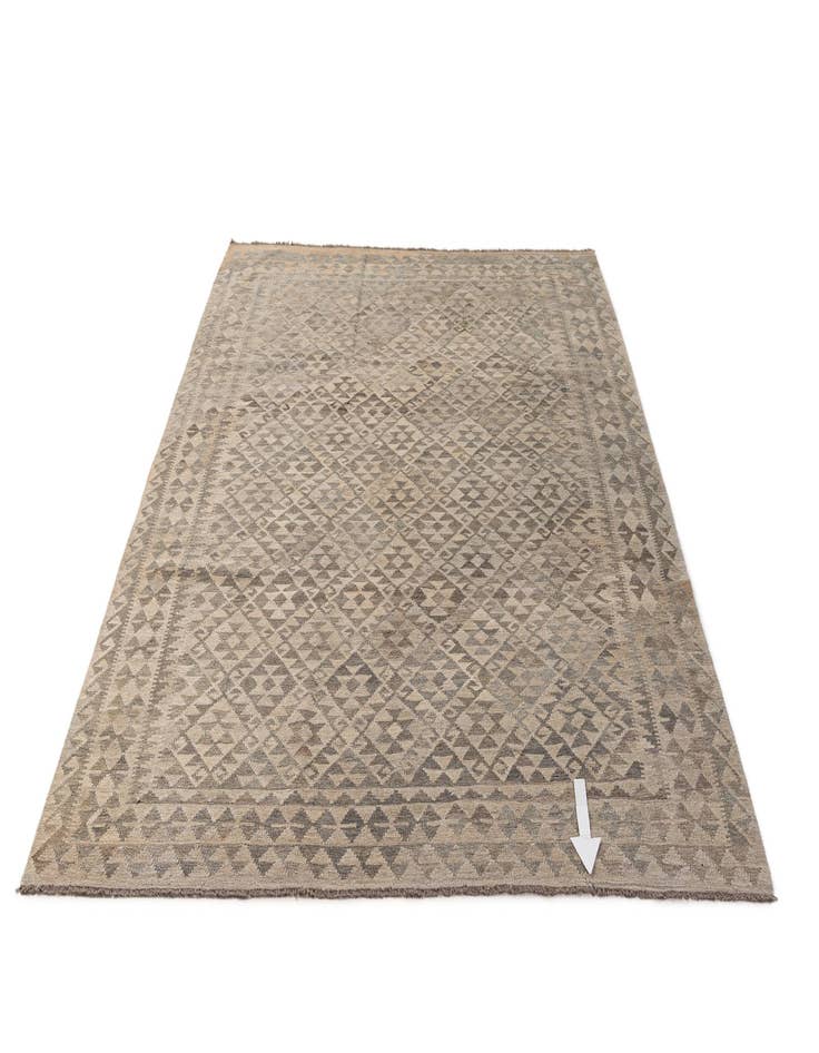 Detail image of  6' 10 x 10'  Hand Woven Kilim Maymana Wool Rug