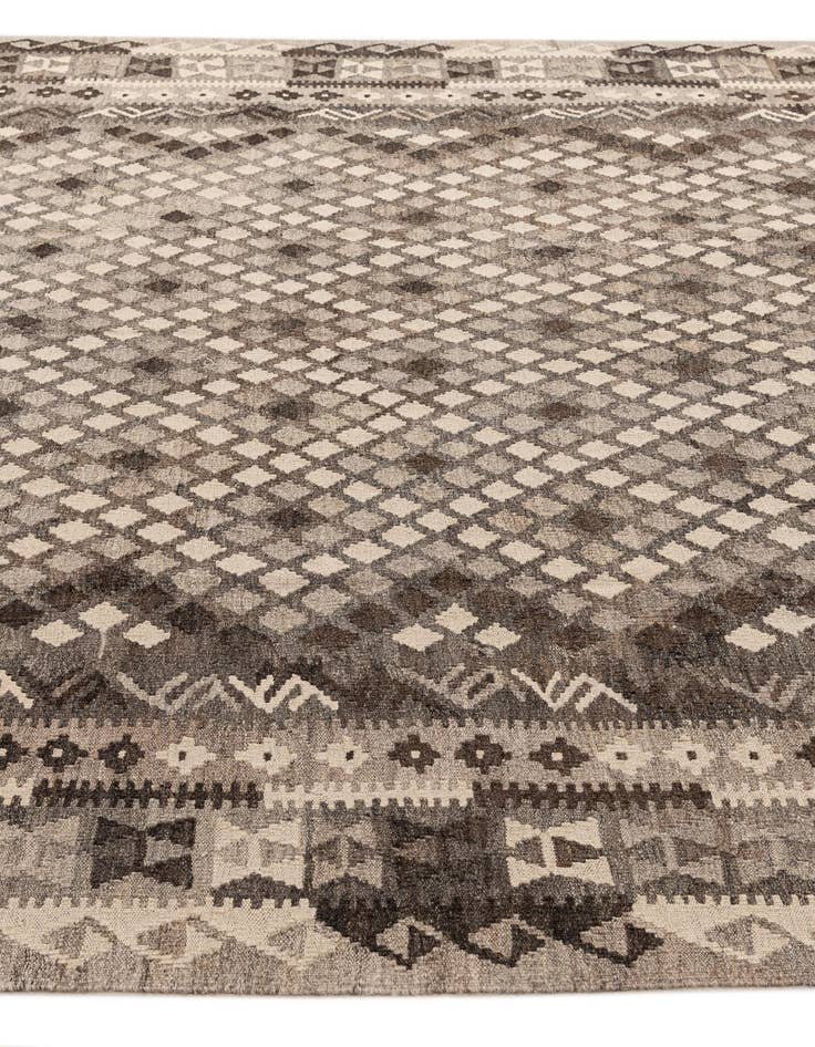 Detail image of  6' 9 x 10' 3  Hand Woven Kilim Maymana Wool Rug