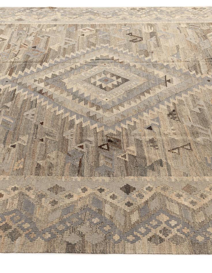 Detail image of  8' x 12'  Hand Woven Kilim Maymana Wool Rug
