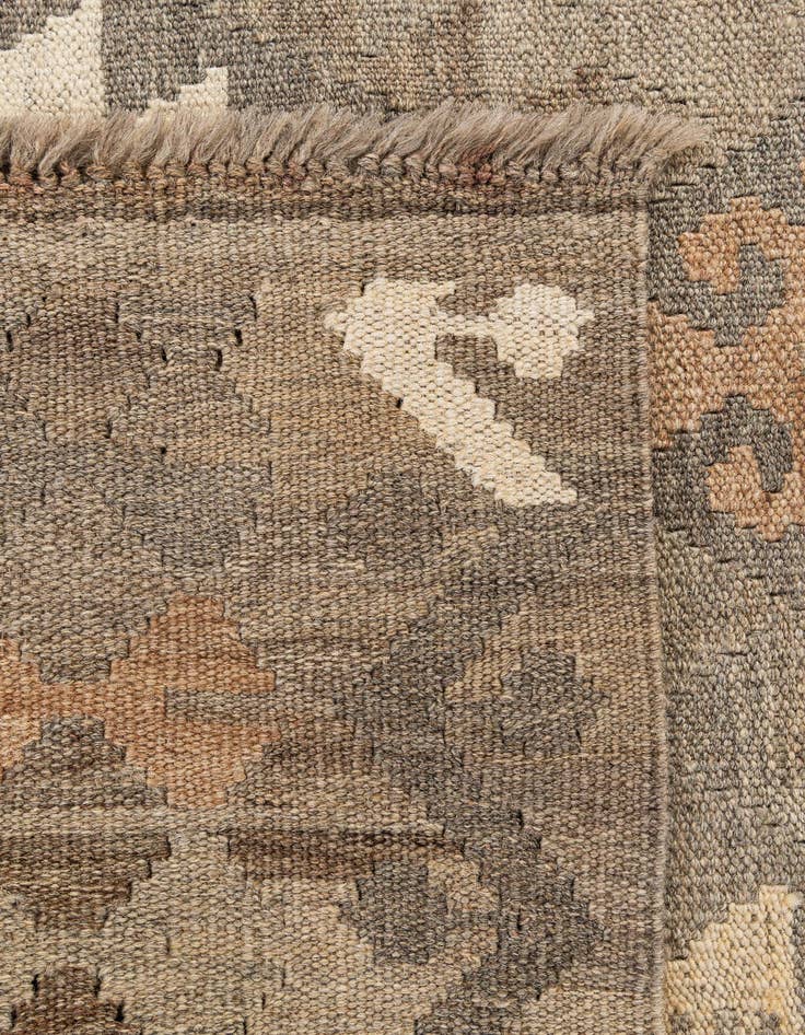 Detail image of  3' 2 x 5'  Hand Woven Kilim Maymana Wool Rug
