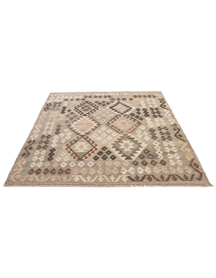 Detail image of  5' 2 x 6' 6  Hand Woven Kilim Maymana Wool Rug