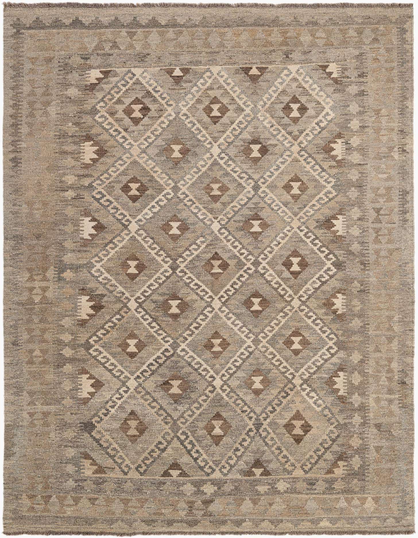 Primary image  5' 2 x 6' 11  Hand Woven Kilim Maymana Wool Rug