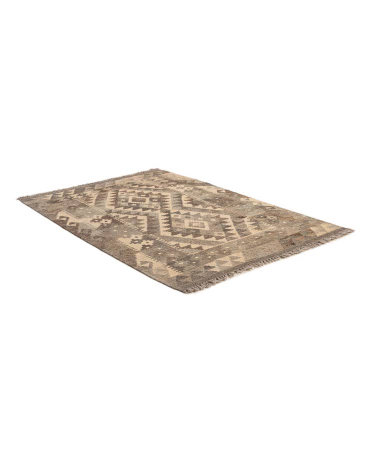 Detail image of  2' 9 x 4' 2  Hand Woven Kilim Maymana Wool Rug