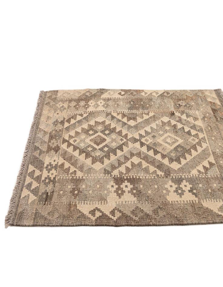 Detail image of  2' 9 x 4' 2  Hand Woven Kilim Maymana Wool Rug