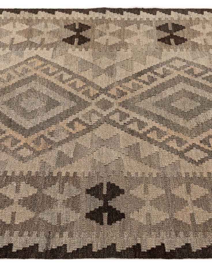 Detail image of  3' 4 x 4' 1  Hand Woven Kilim Maymana Wool Rug