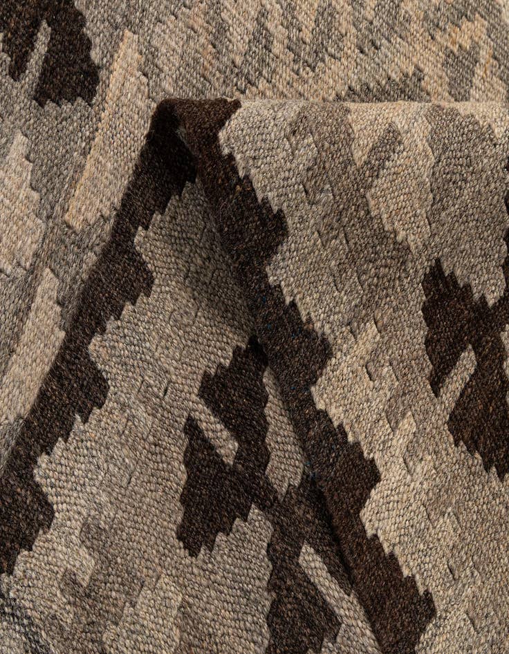Detail image of  3' 4 x 4' 1  Hand Woven Kilim Maymana Wool Rug
