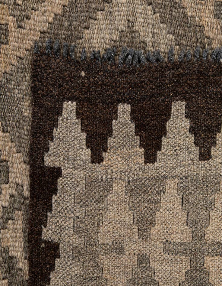 Detail image of  3' 4 x 4' 1  Hand Woven Kilim Maymana Wool Rug
