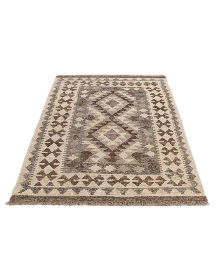 Detail image of  3' 3 x 4' 11  Hand Woven Kilim Maymana Wool Rug