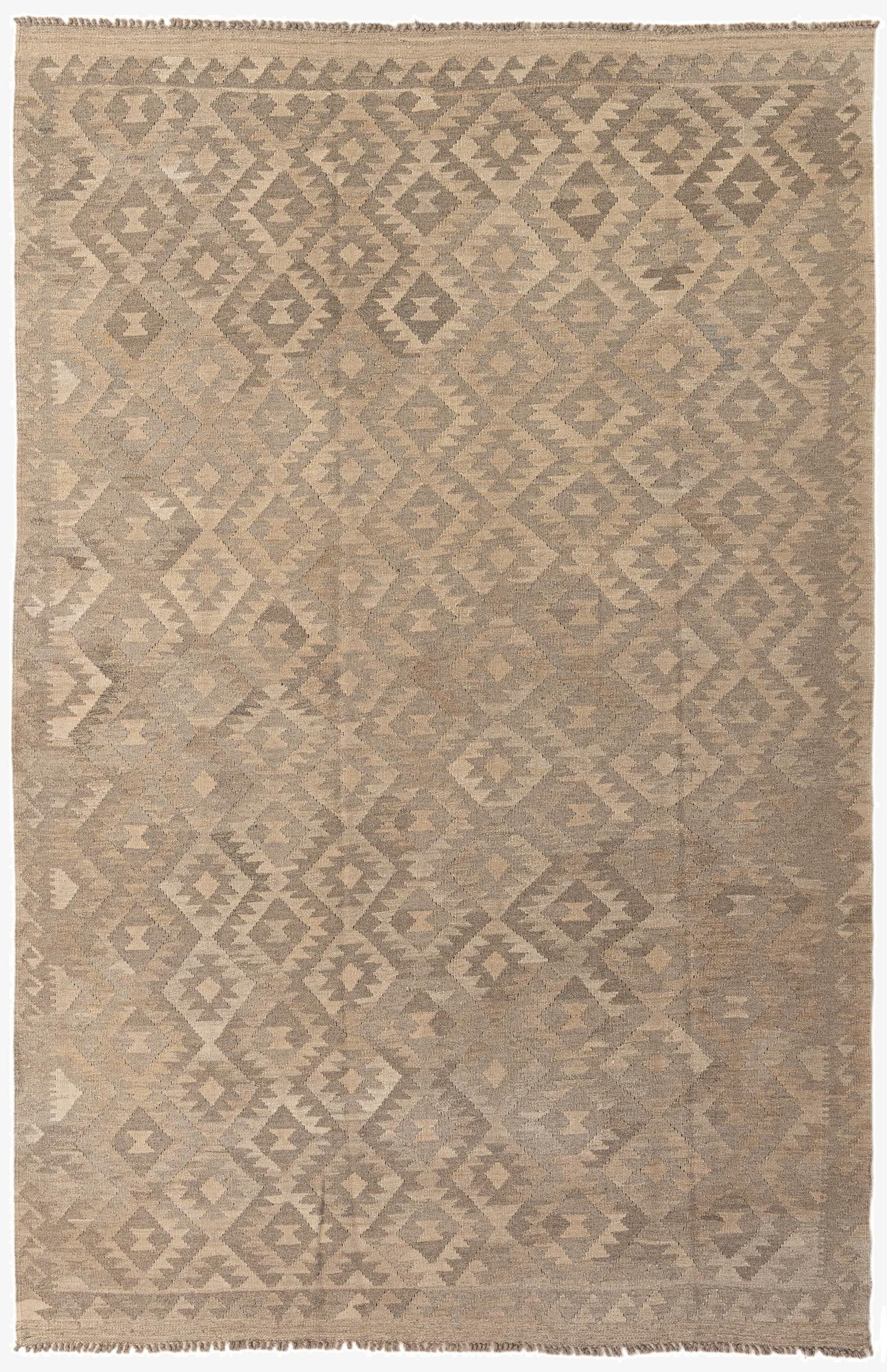  6' 6 x 9' 9  Hand Woven Kilim Maymana Wool Rug