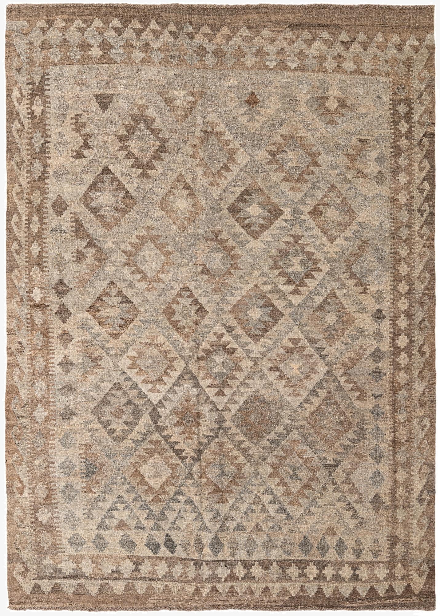  5' 7 x 7' 8  Hand Woven Kilim Maymana Wool Rug