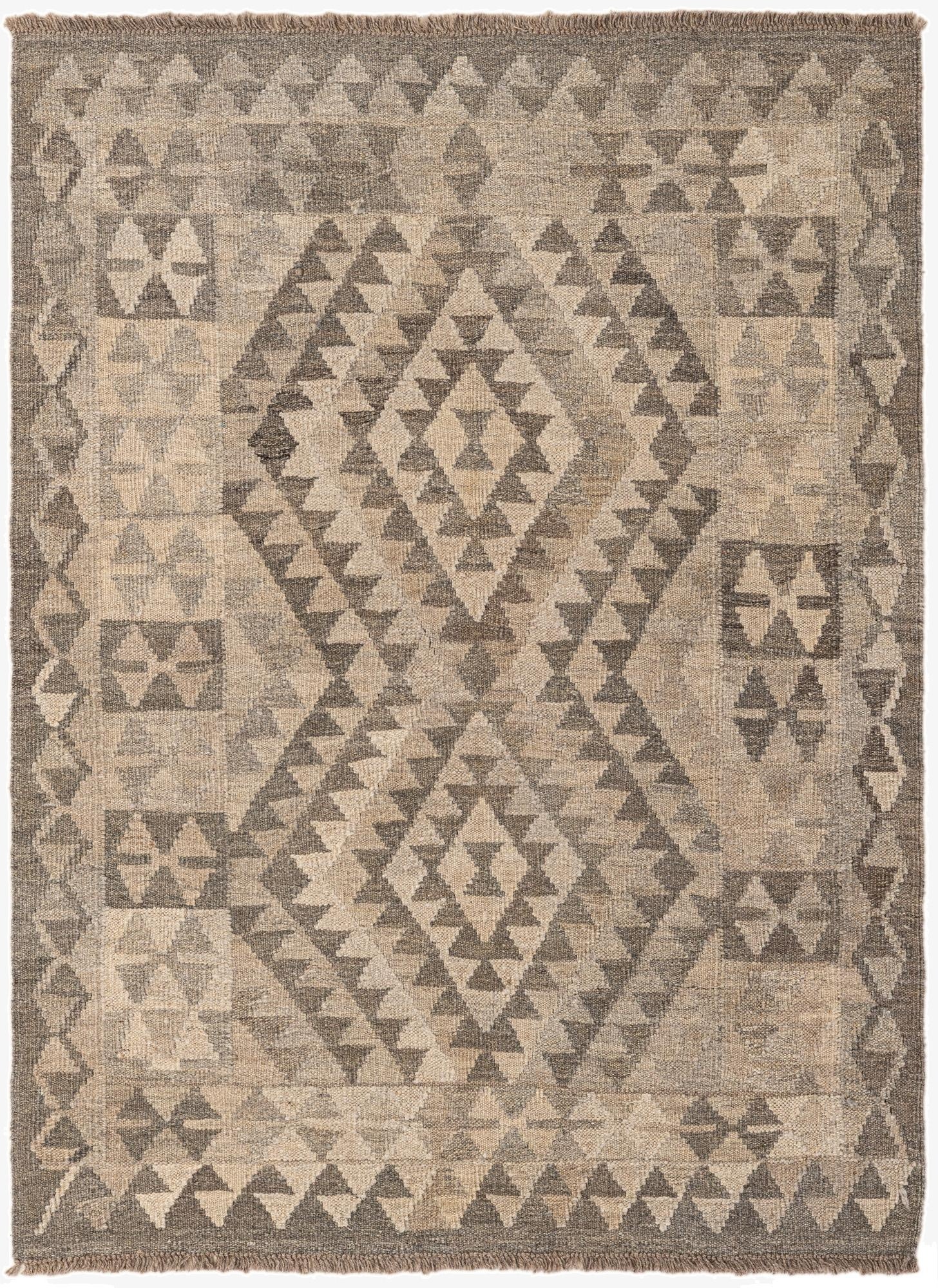  3' 7 x 4' 10  Hand Woven Kilim Maymana Wool Rug