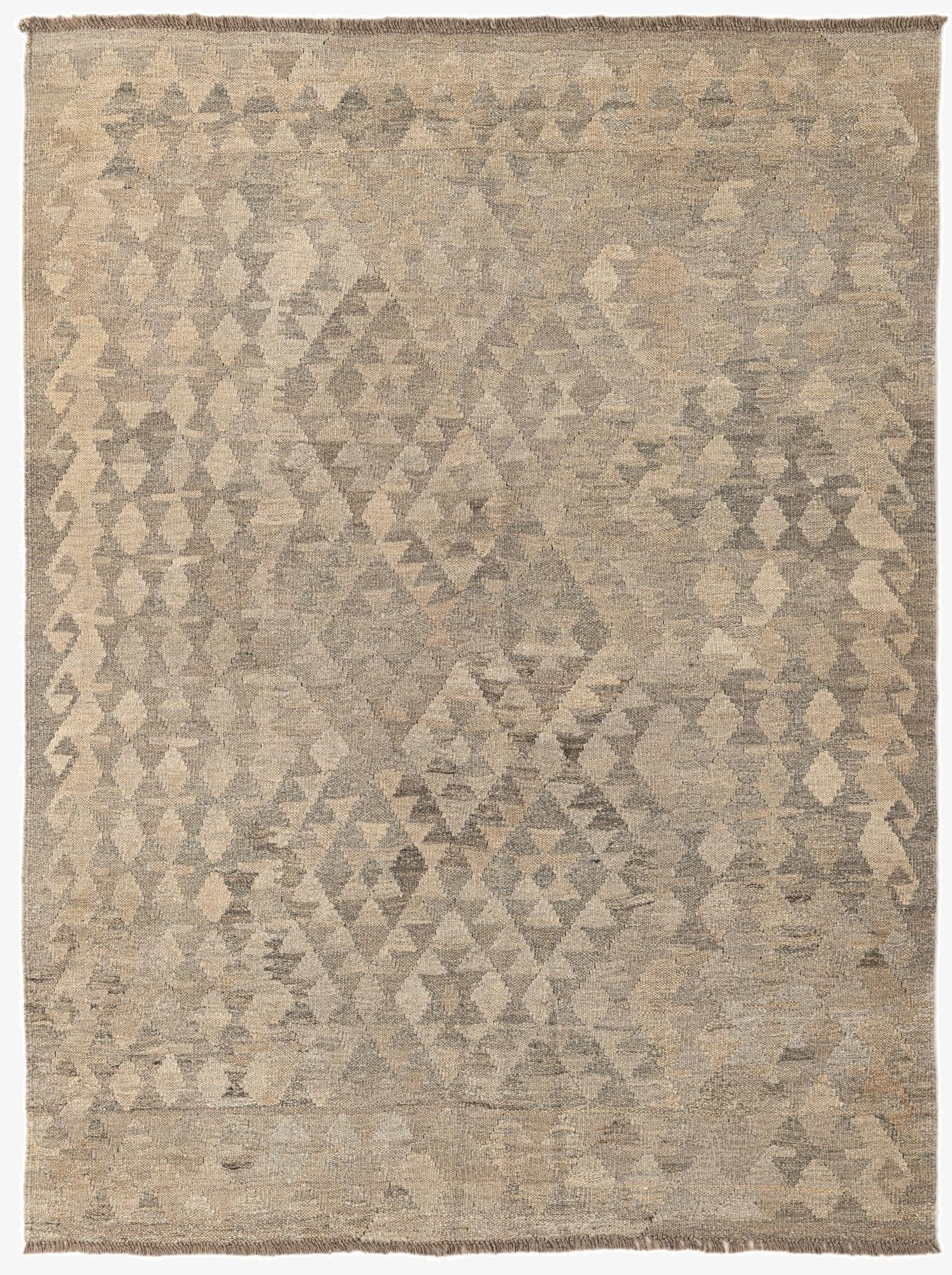  4' 5 x 6'  Hand Woven Kilim Maymana Wool Rug