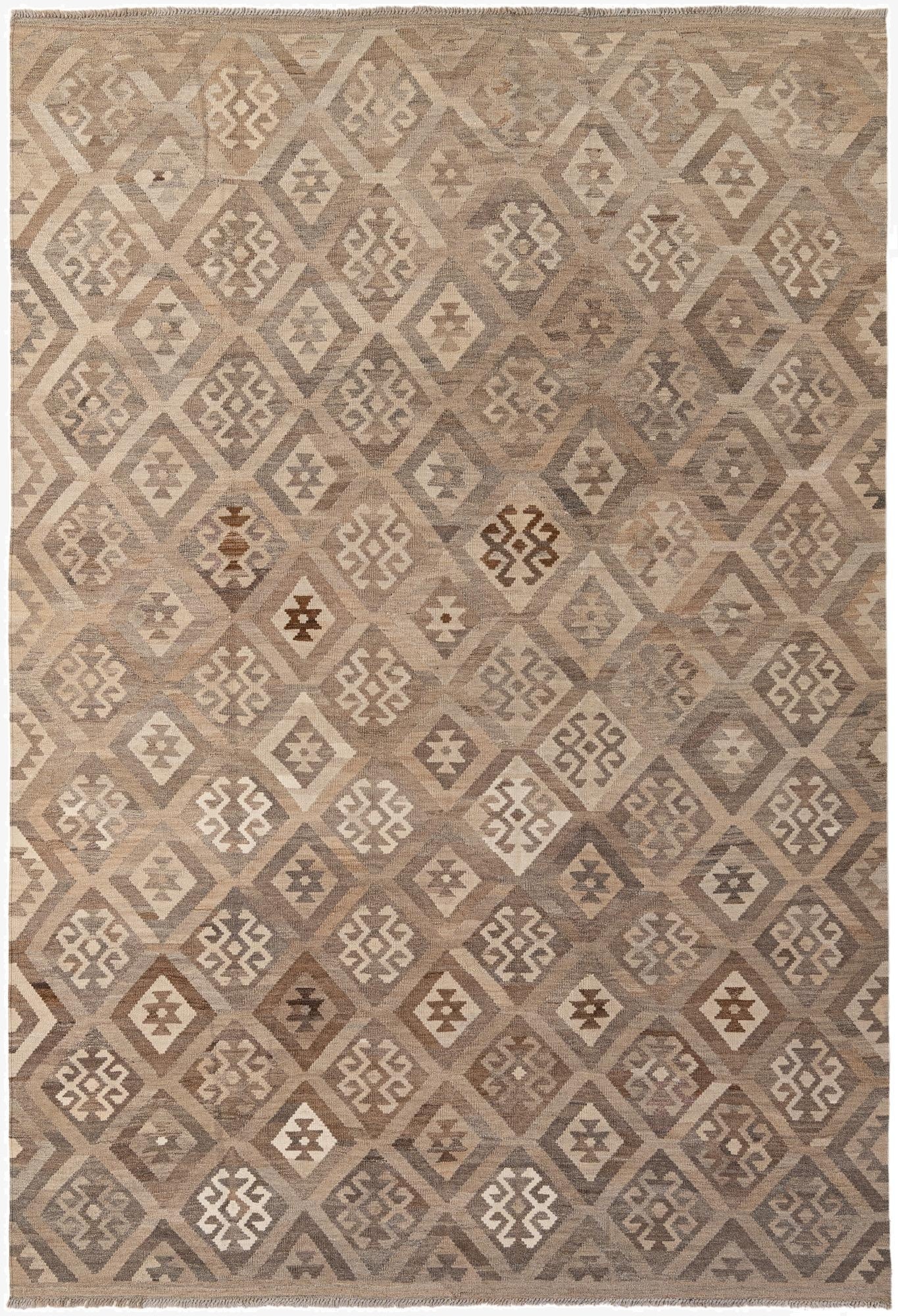  6' 9 x 10'  Hand Knotted Kilim Maymana Wool Rug