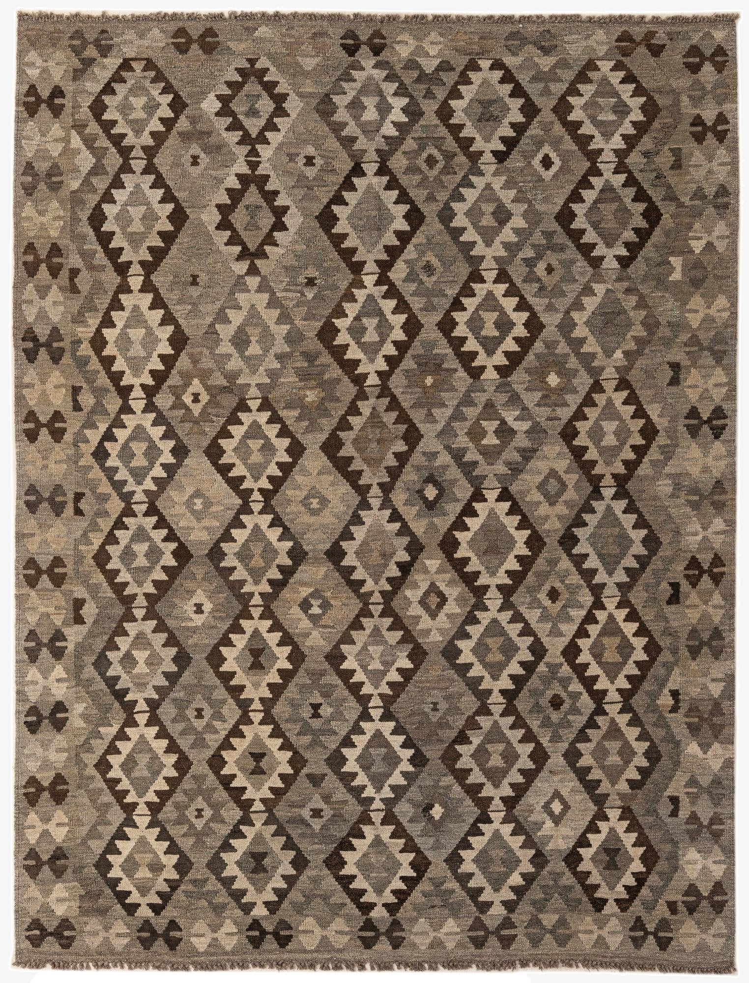  6' 9 x 9' 9  Hand Woven Kilim Maymana Wool Rug
