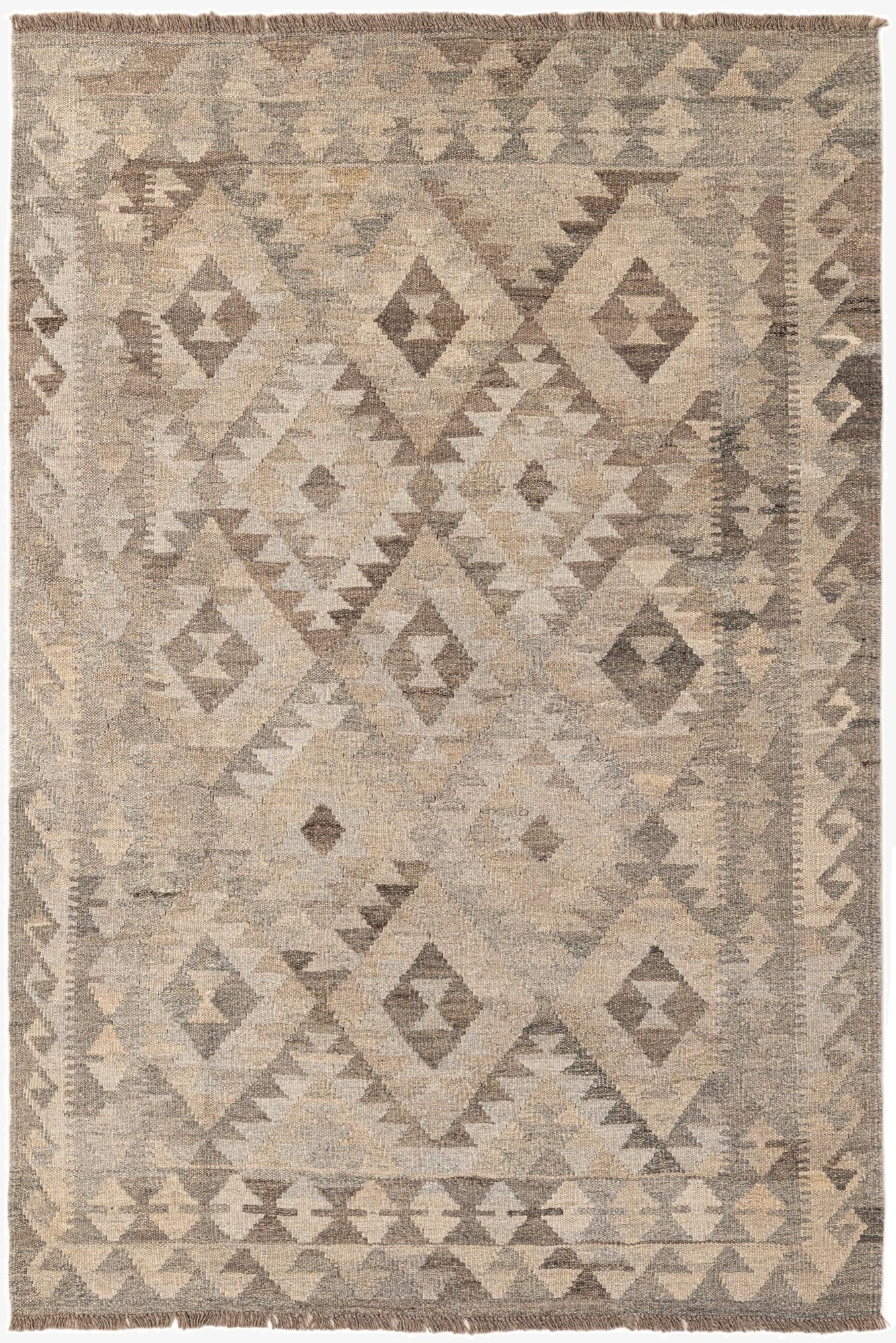  4' x 5' 9  Hand Woven Kilim Maymana Wool Rug