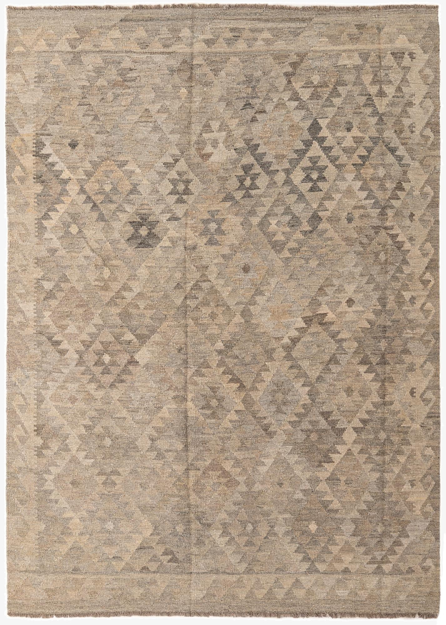  5' 7 x 7' 10  Hand Woven Kilim Maymana Wool Rug