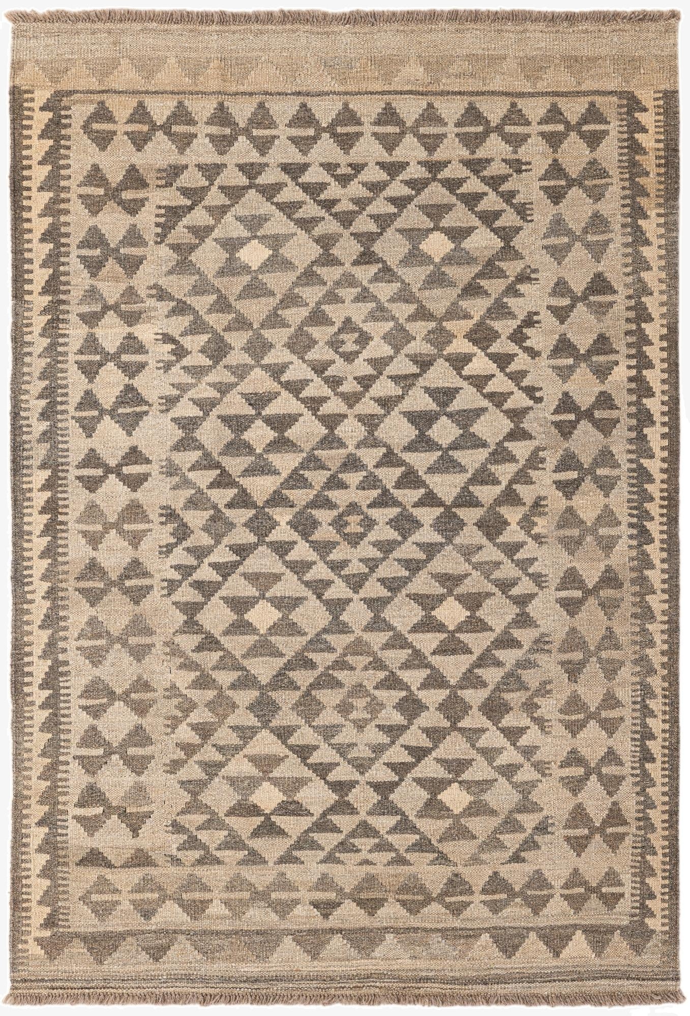  3' 6 x 5' 2  Hand Woven Kilim Maymana Wool Rug