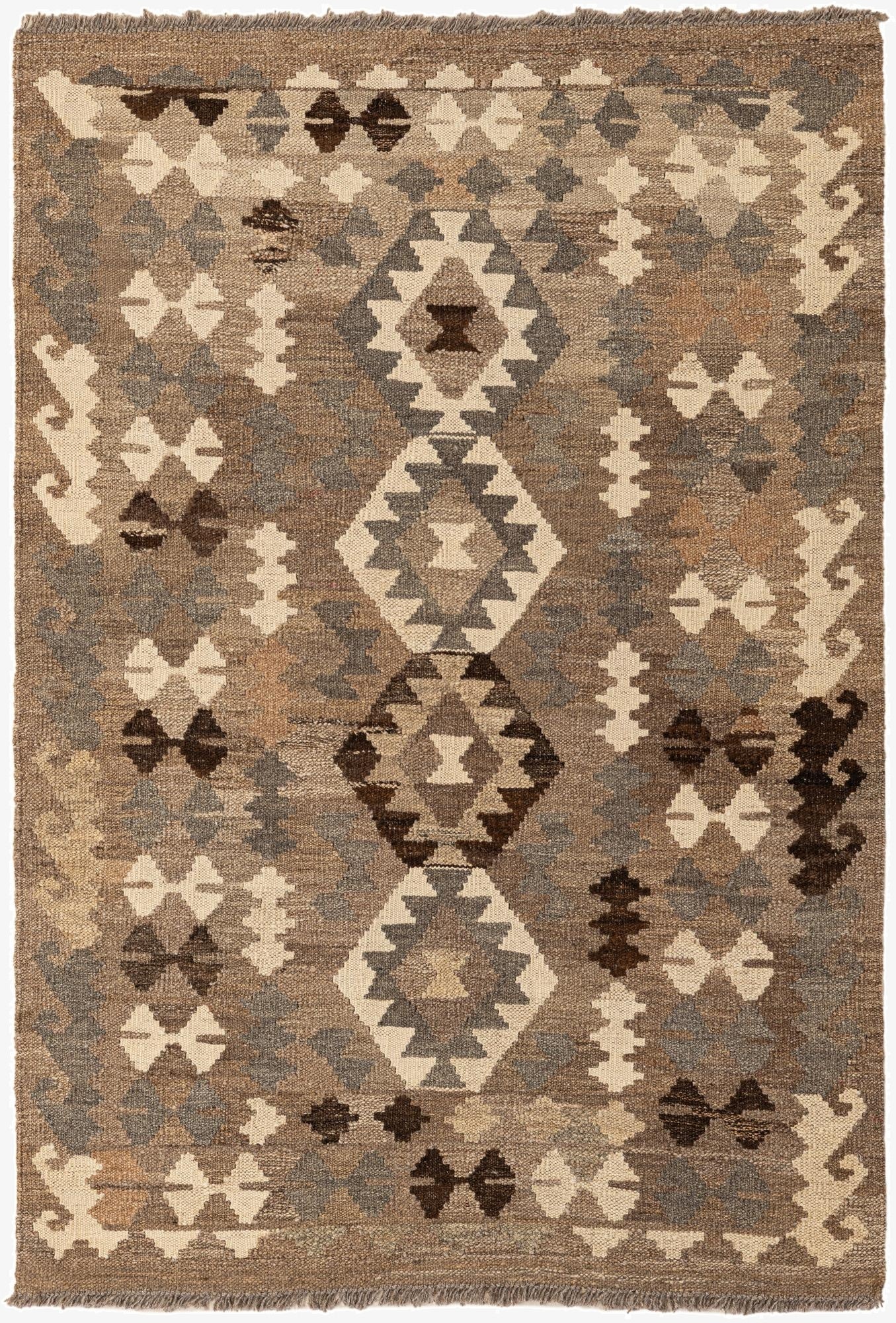  3' 5 x 5'  Hand Woven Kilim Maymana Wool Rug