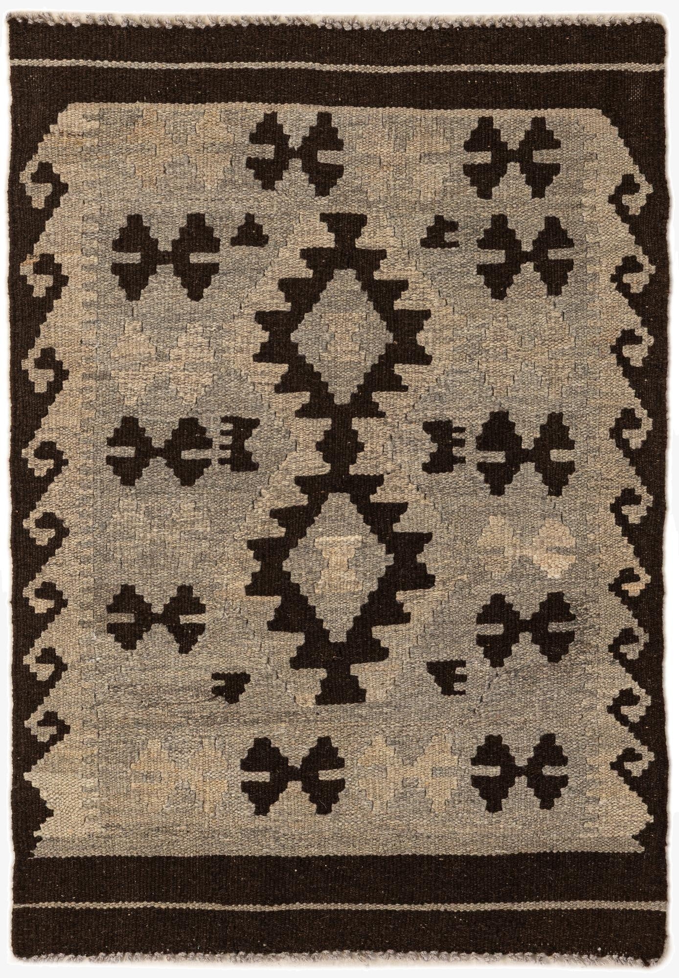  2' 7 x 3' 11  Hand Woven Kilim Maymana Wool Rug