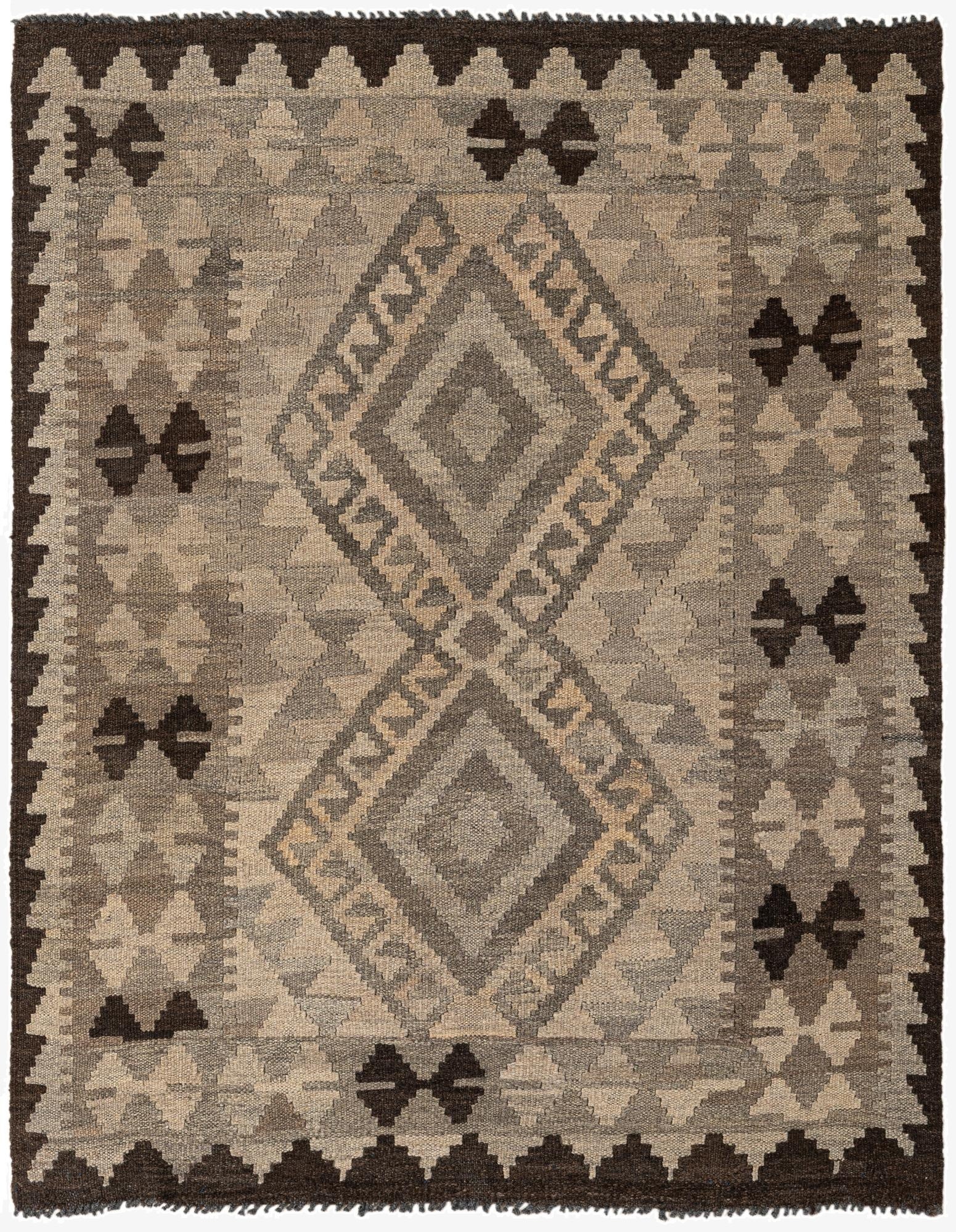  3' 4 x 4' 1  Hand Woven Kilim Maymana Wool Rug