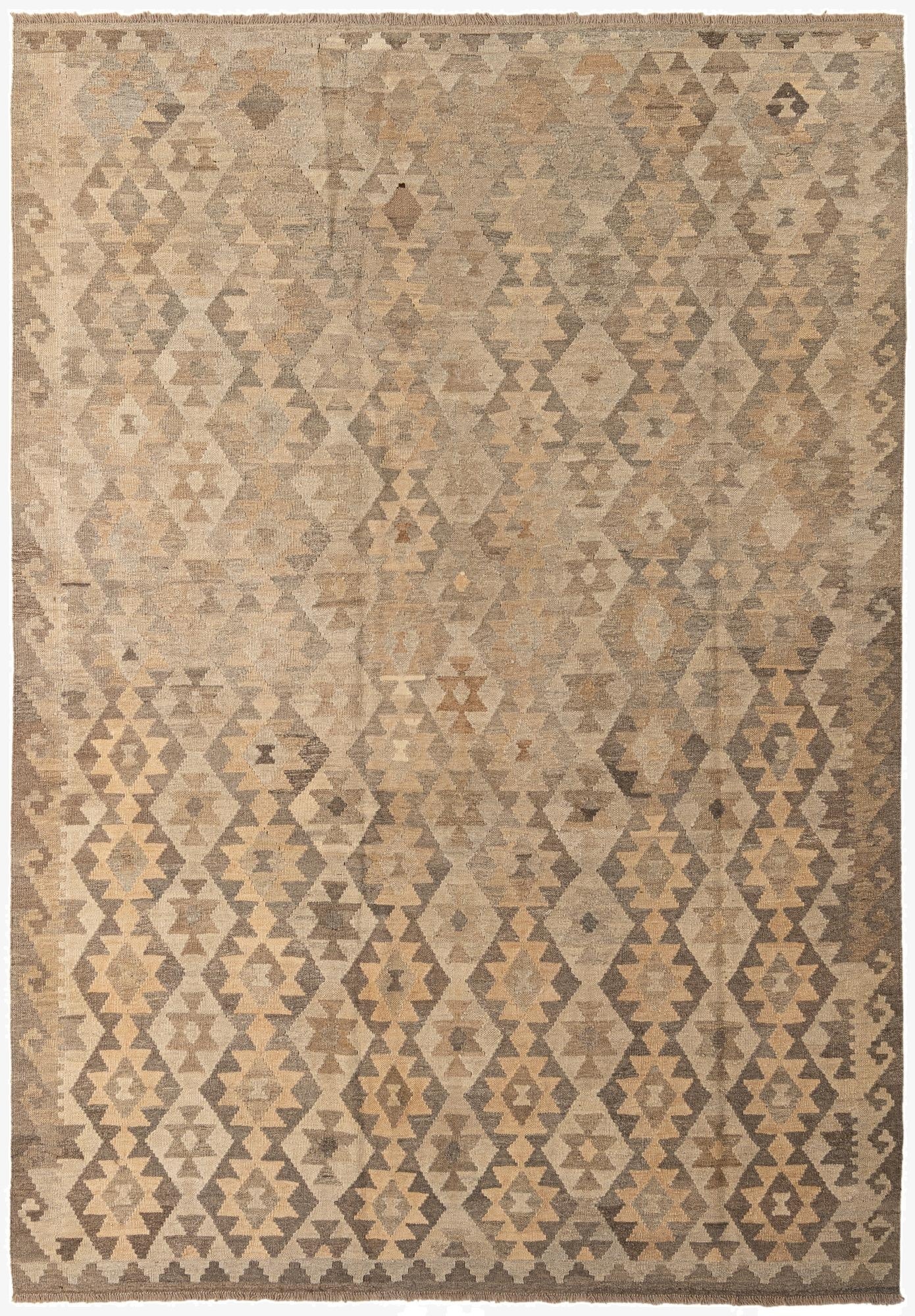  6' 10 x 9' 7  Hand Woven Kilim Maymana Wool Rug