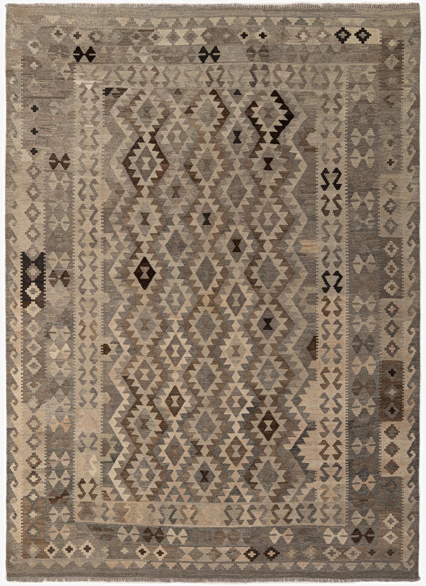  7' x 9' 7  Hand Woven Kilim Maymana Wool Rug