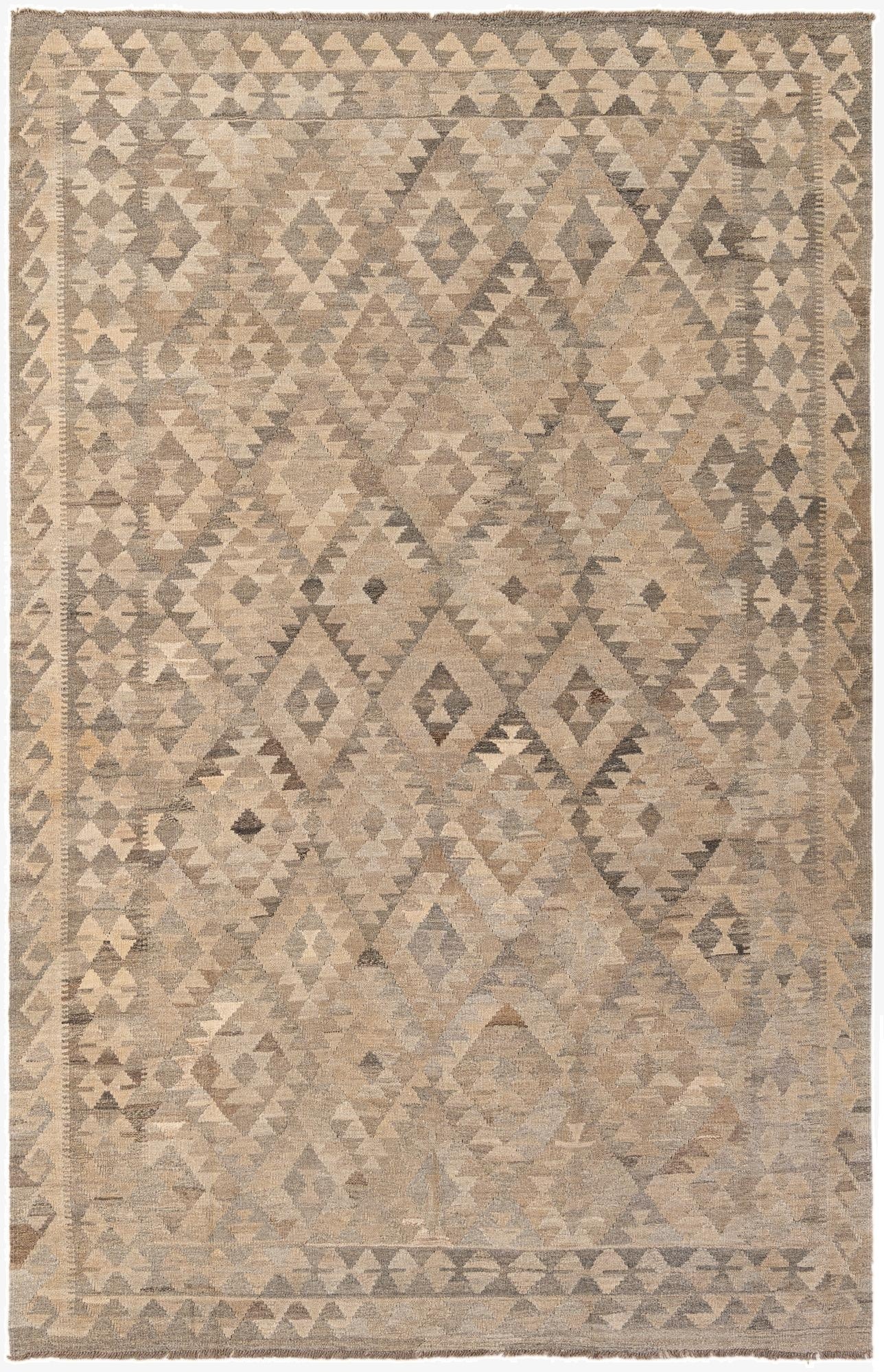  6' 8 x 10' 2  Hand Woven Kilim Maymana Wool Rug