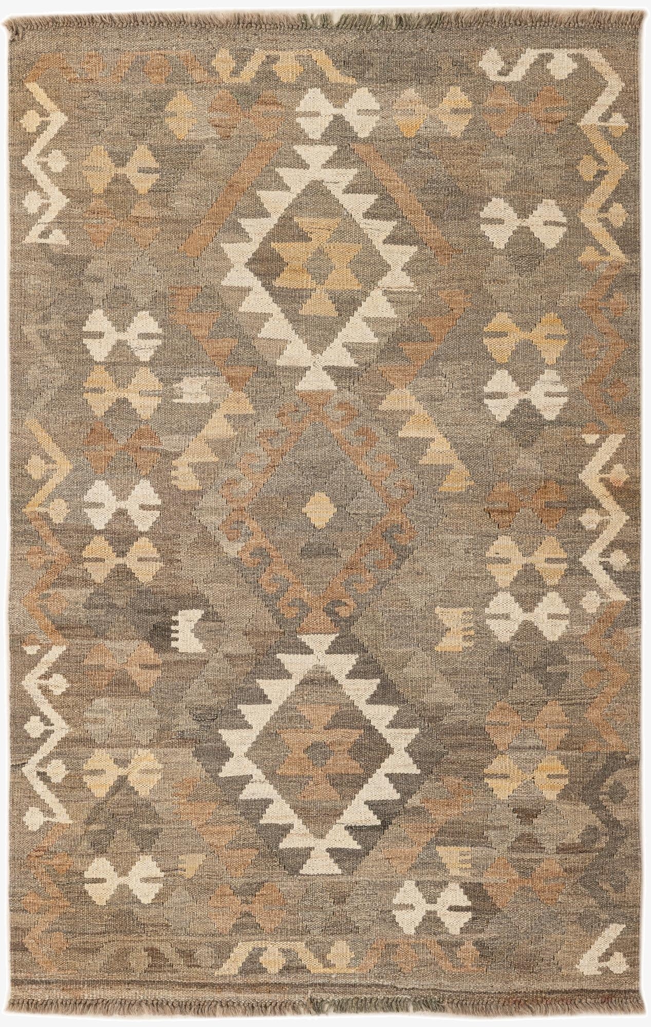  3' 2 x 5'  Hand Woven Kilim Maymana Wool Rug