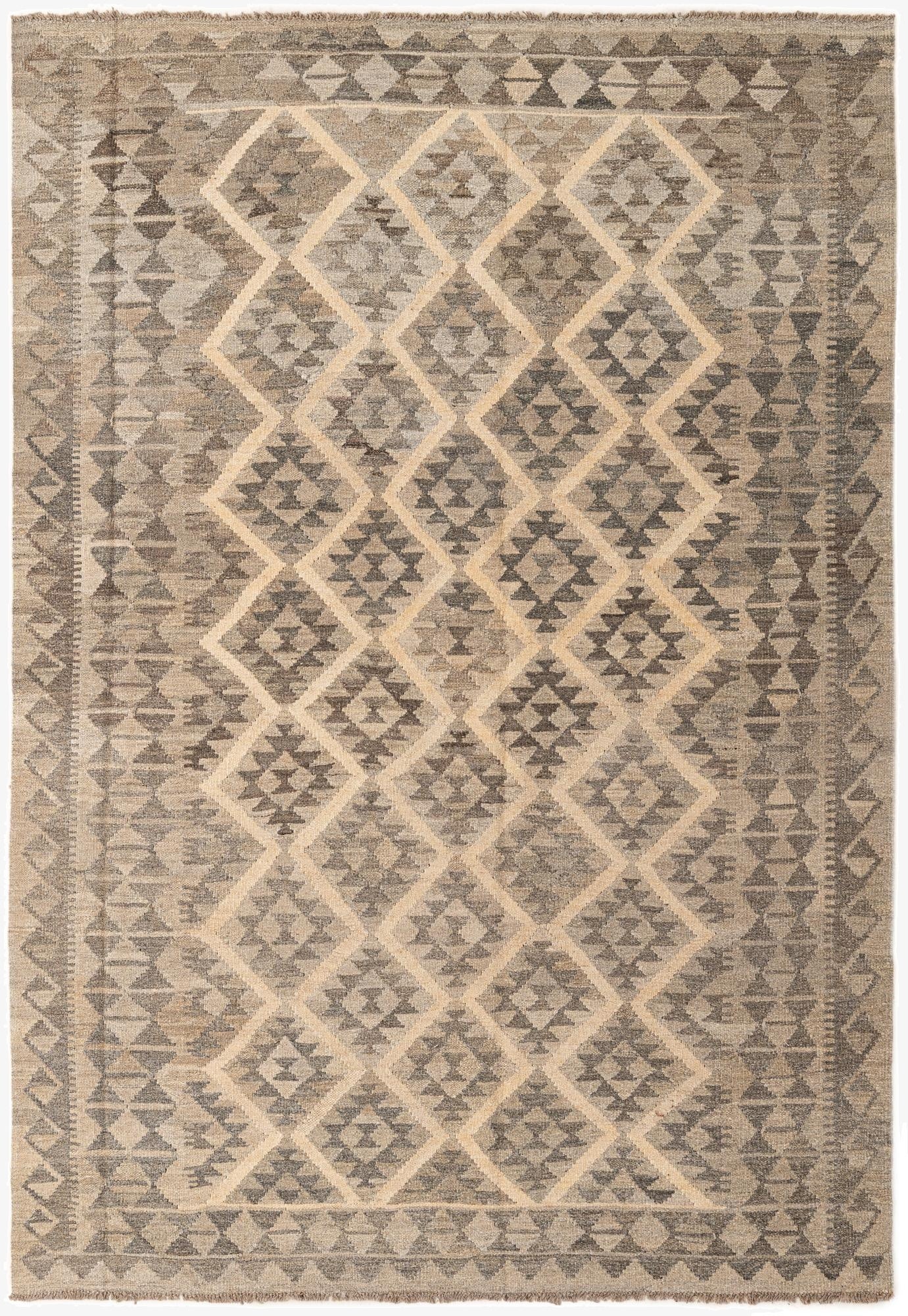  5' 7 x 8'  Hand Woven Kilim Maymana Wool Rug