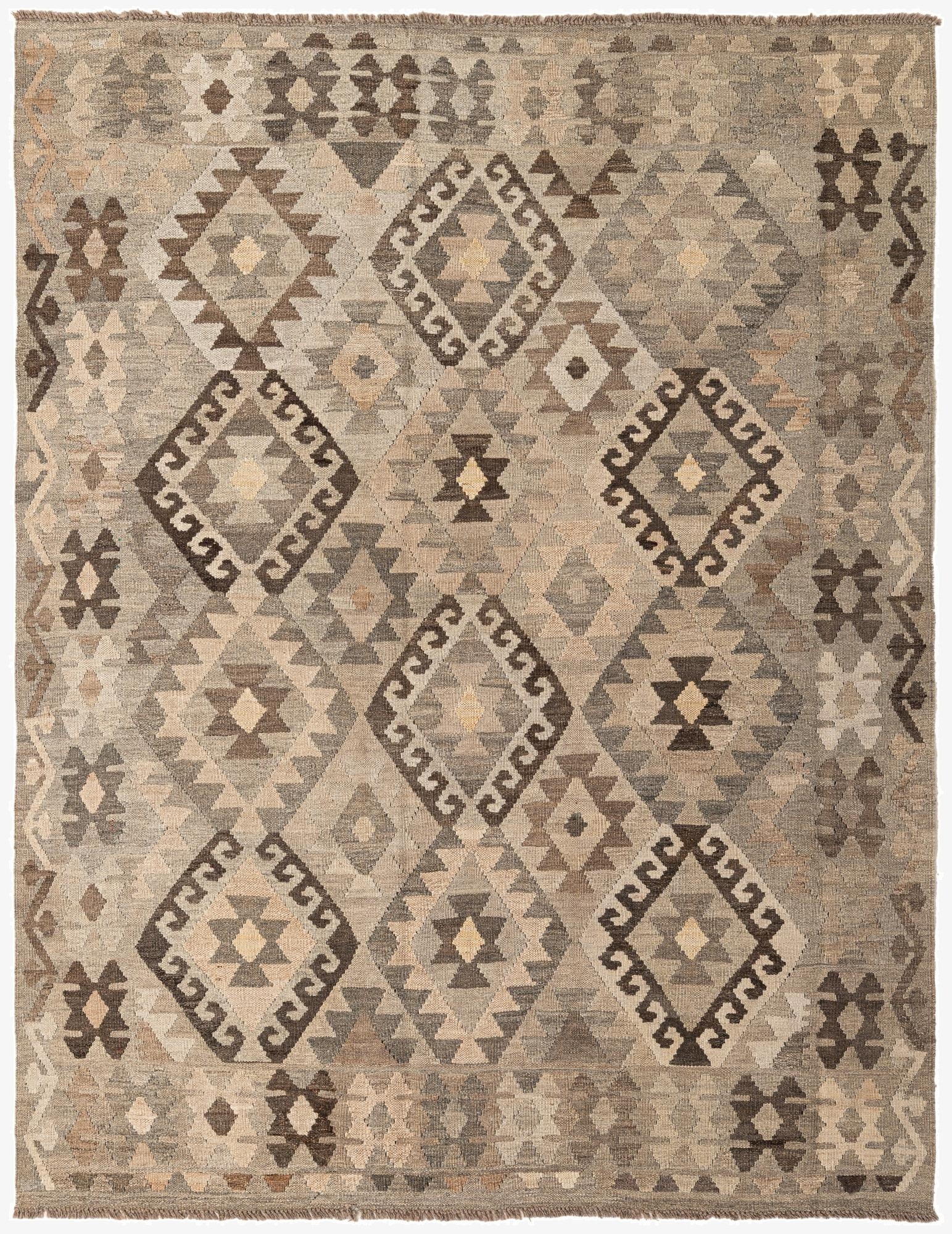  5' 11 x 7' 7  Hand Woven Kilim Maymana Wool Rug