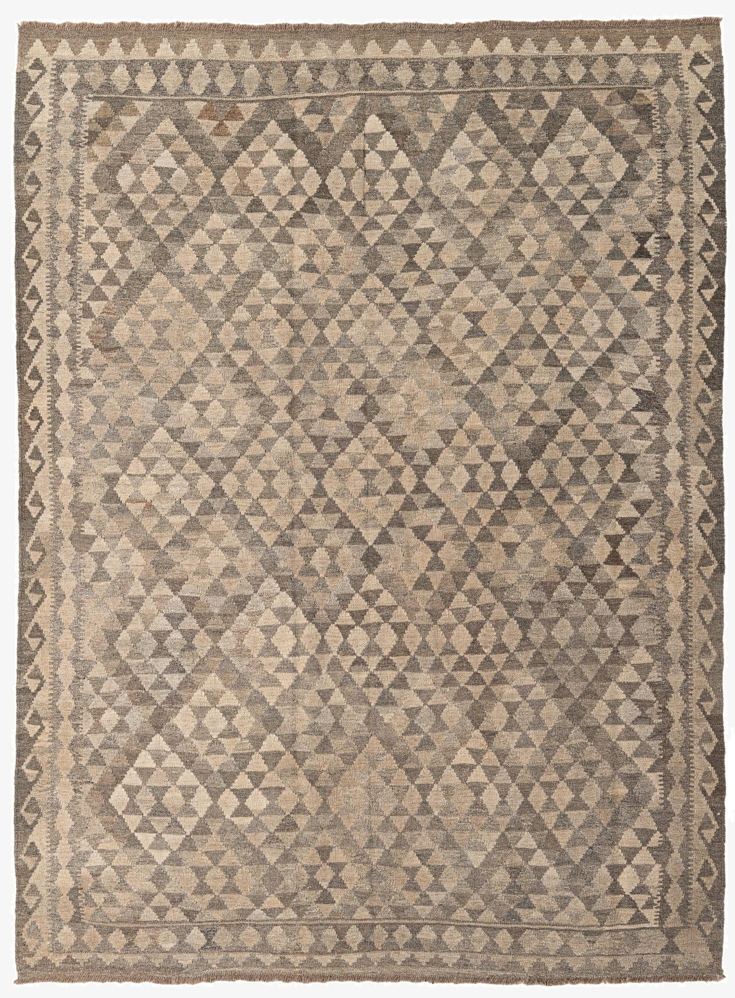  5' 9 x 7' 9  Hand Woven Kilim Maymana Wool Rug