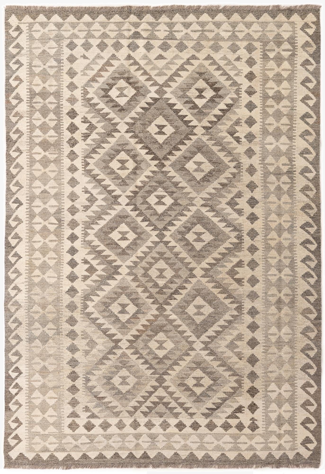  5' 8 x 8' 2  Hand Woven Kilim Maymana Wool Rug