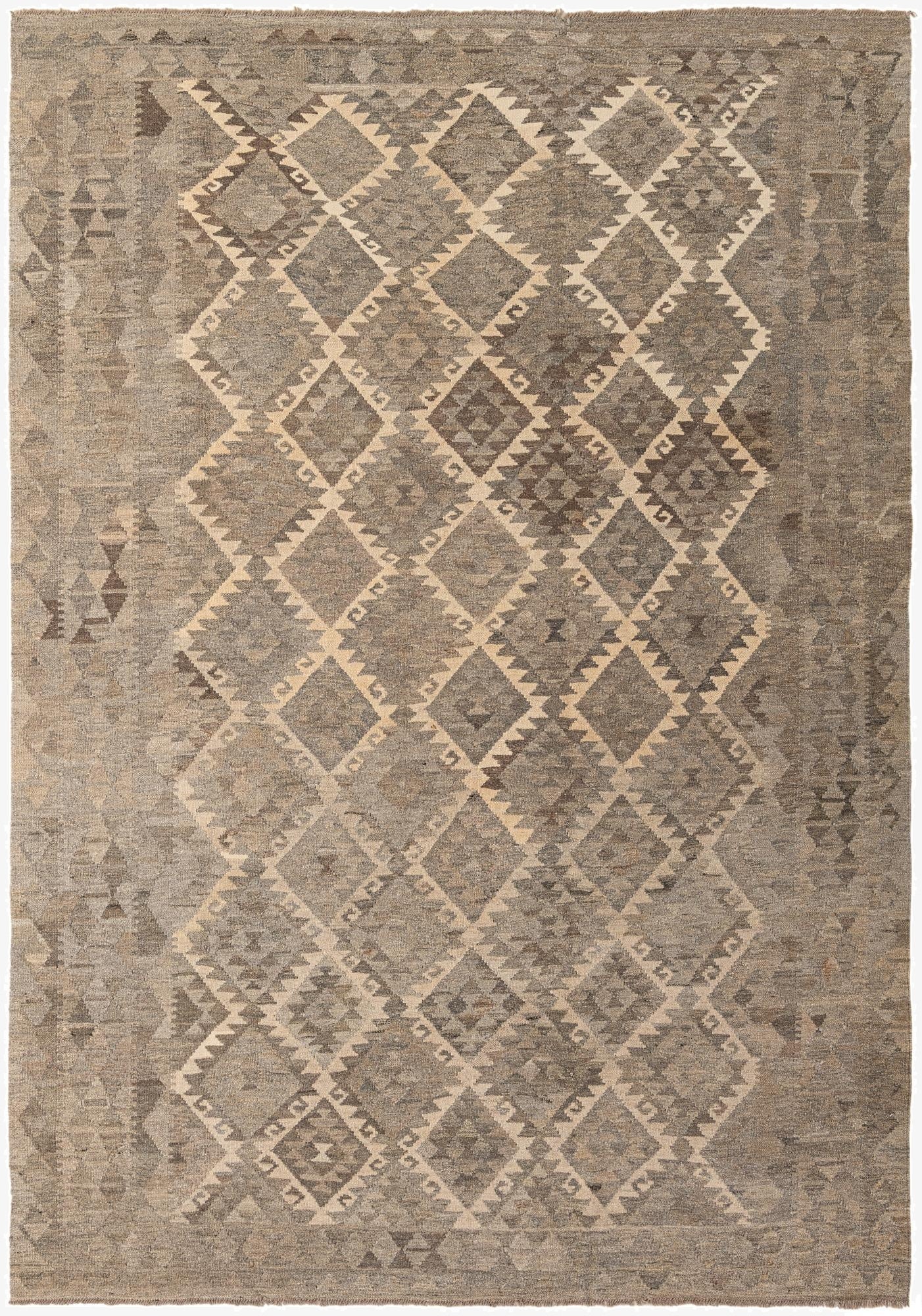  6' 10 x 9' 7  Hand Knotted Kilim Maymana Wool Rug